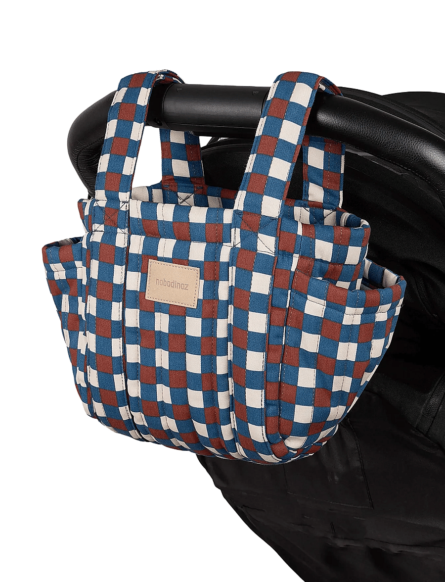NOBODINOZ - HYDE PARK STROLLER ORGANIZER 42x22x12 - blue red mosaic - 3
