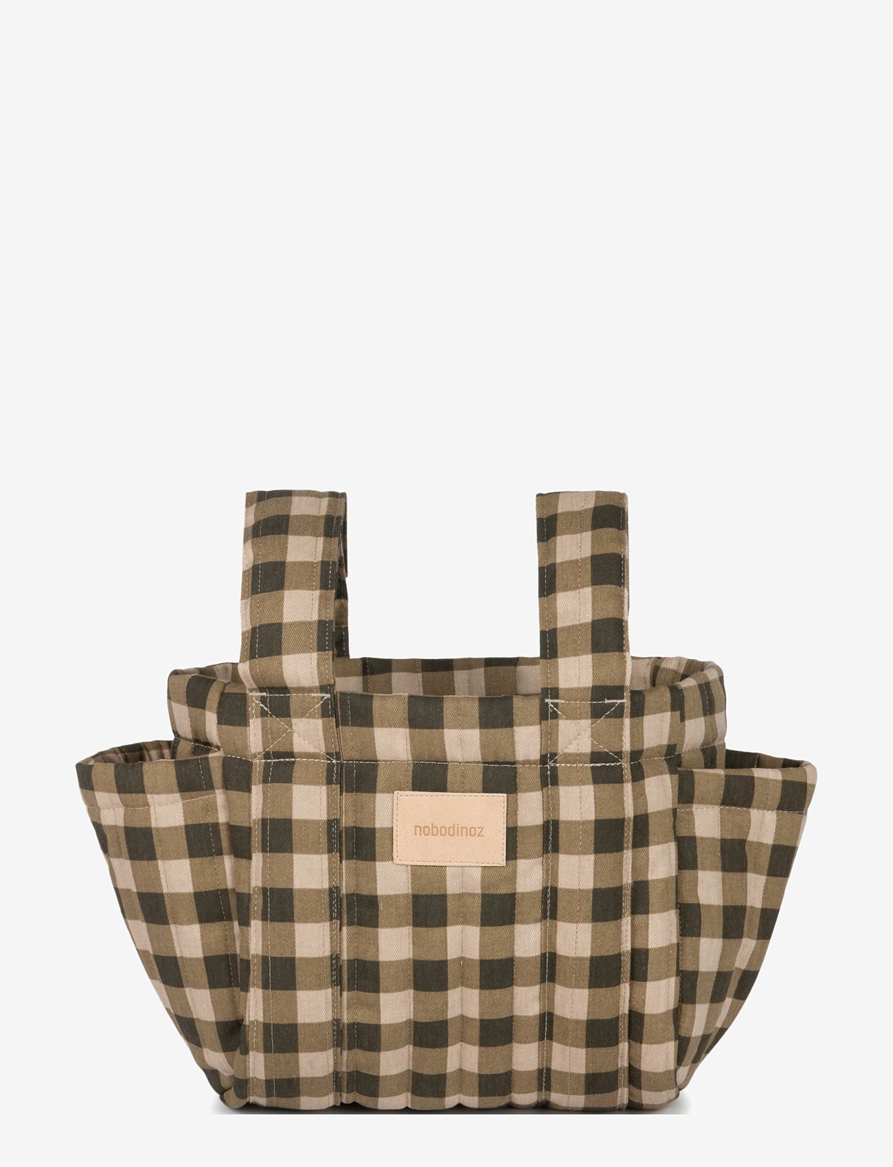 NOBODINOZ - HYDE PARK STROLLER ORGANIZER 42x22x12 - stroller accessories - green checks - 1