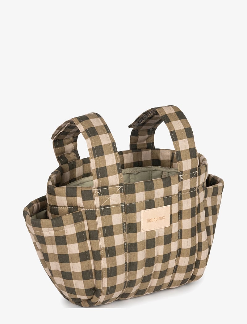 NOBODINOZ - HYDE PARK STROLLER ORGANIZER 42x22x12 - green checks - 2