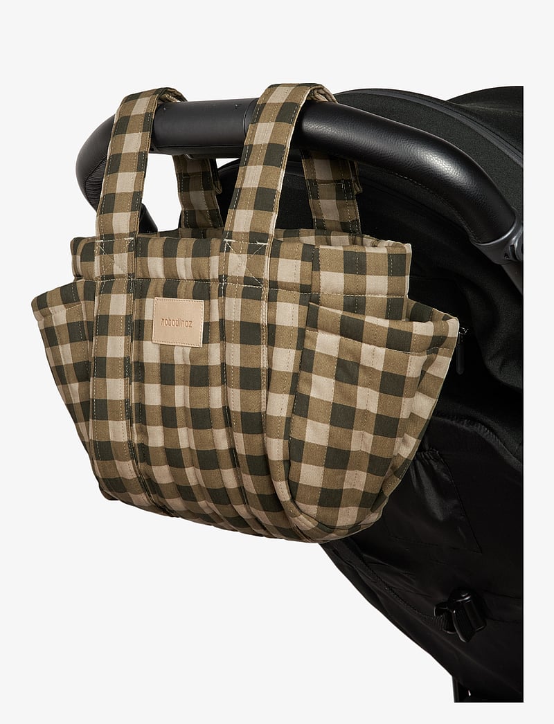 NOBODINOZ - HYDE PARK STROLLER ORGANIZER 42x22x12 - green checks - 3