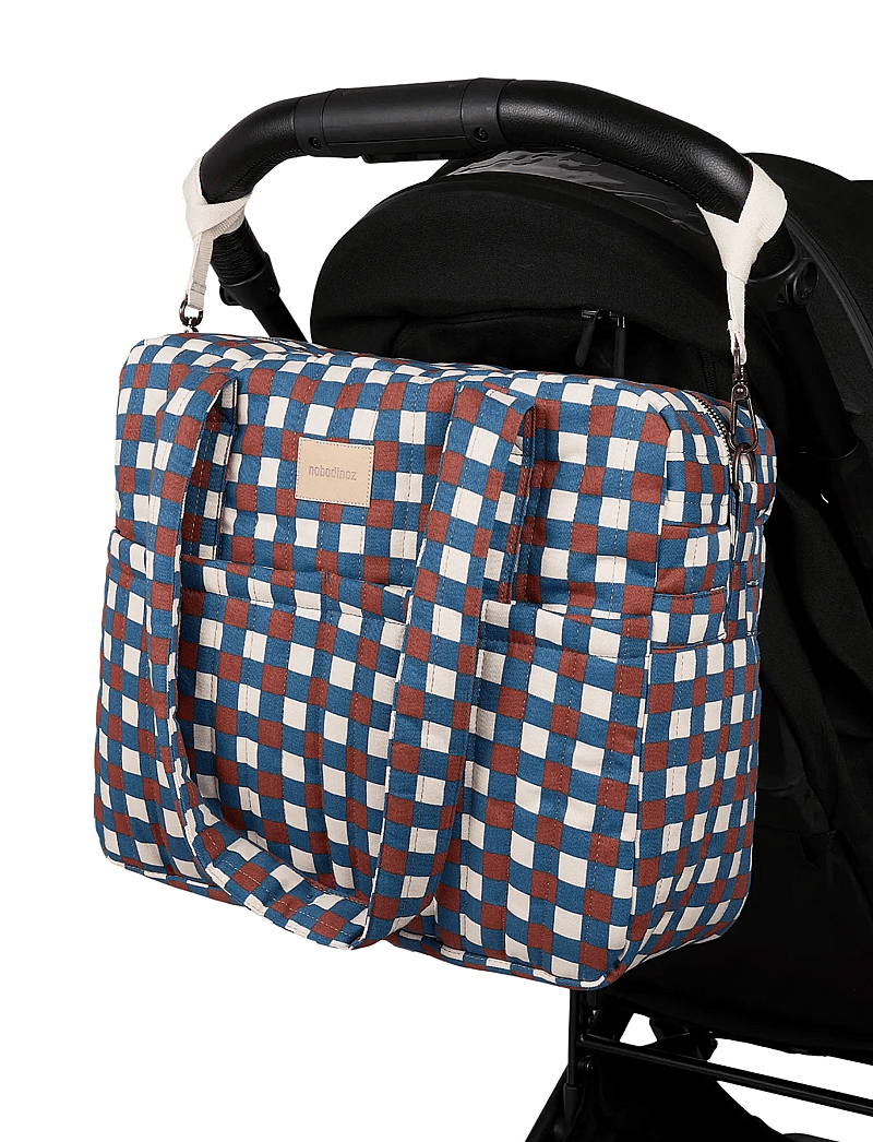 NOBODINOZ - Waterproof stroller bag Hyde Park - kerru aukahlutir - blue red mosaic - 3