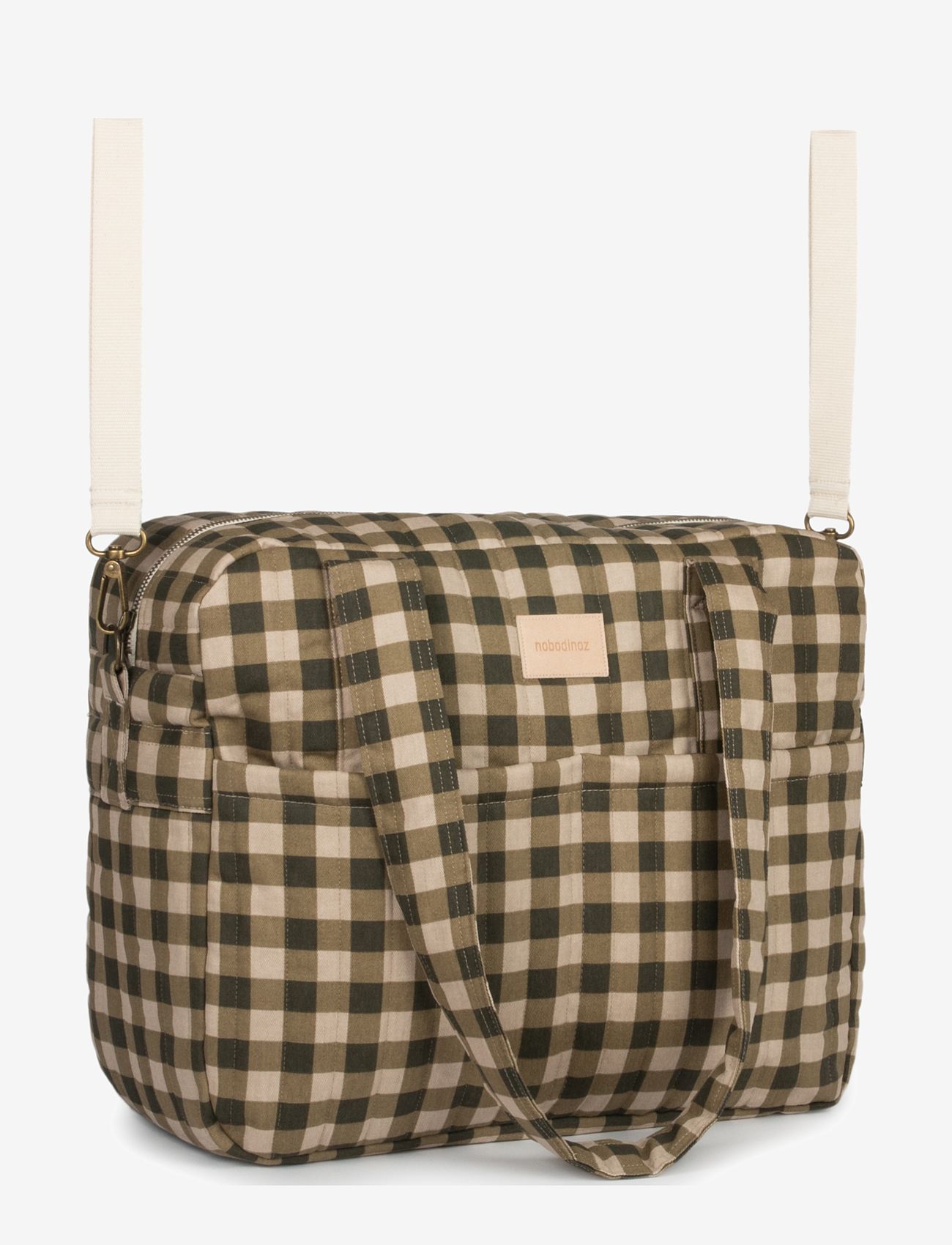 NOBODINOZ - HYDE PARK WATERPROOF STROLLER BAG 38X33X16 - changing bags - green checks - 1