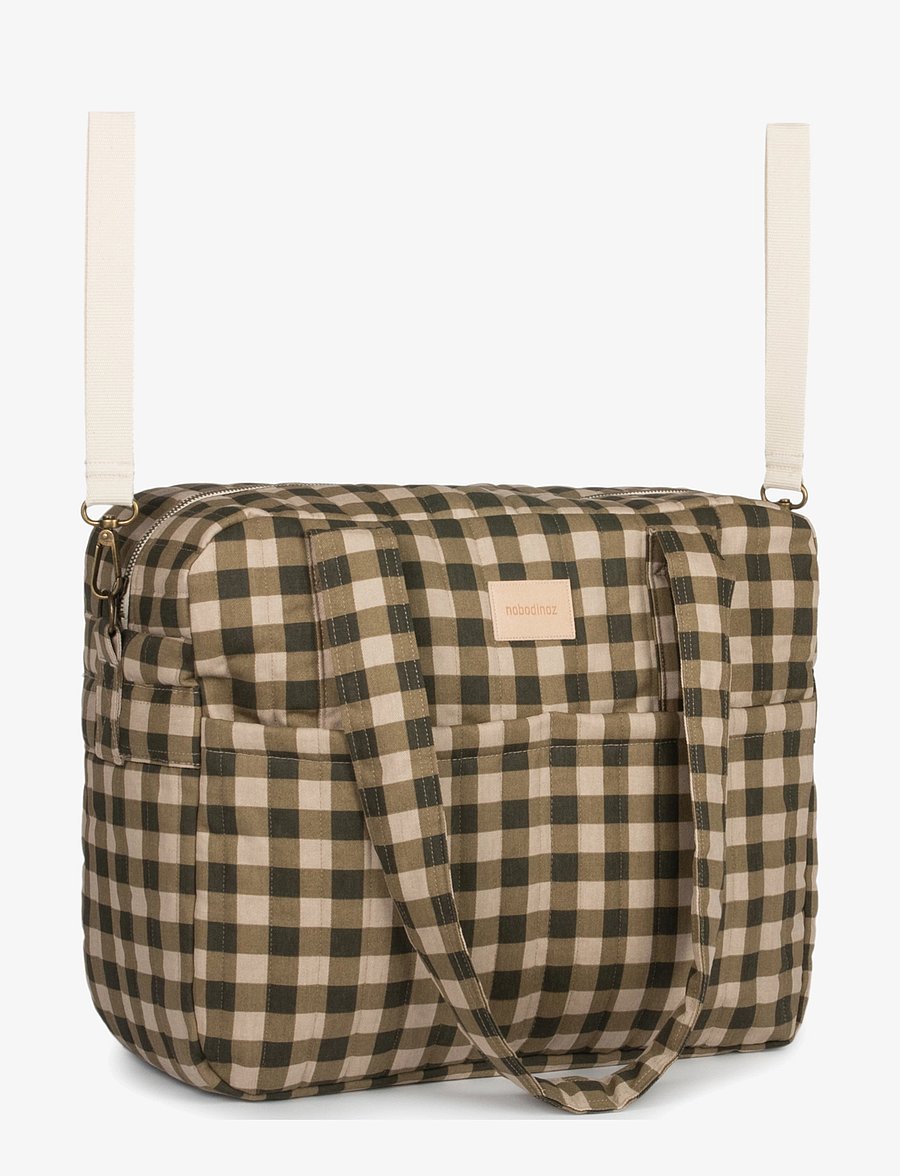 NOBODINOZ - Waterproof stroller bag Hyde Park - green checks - 1