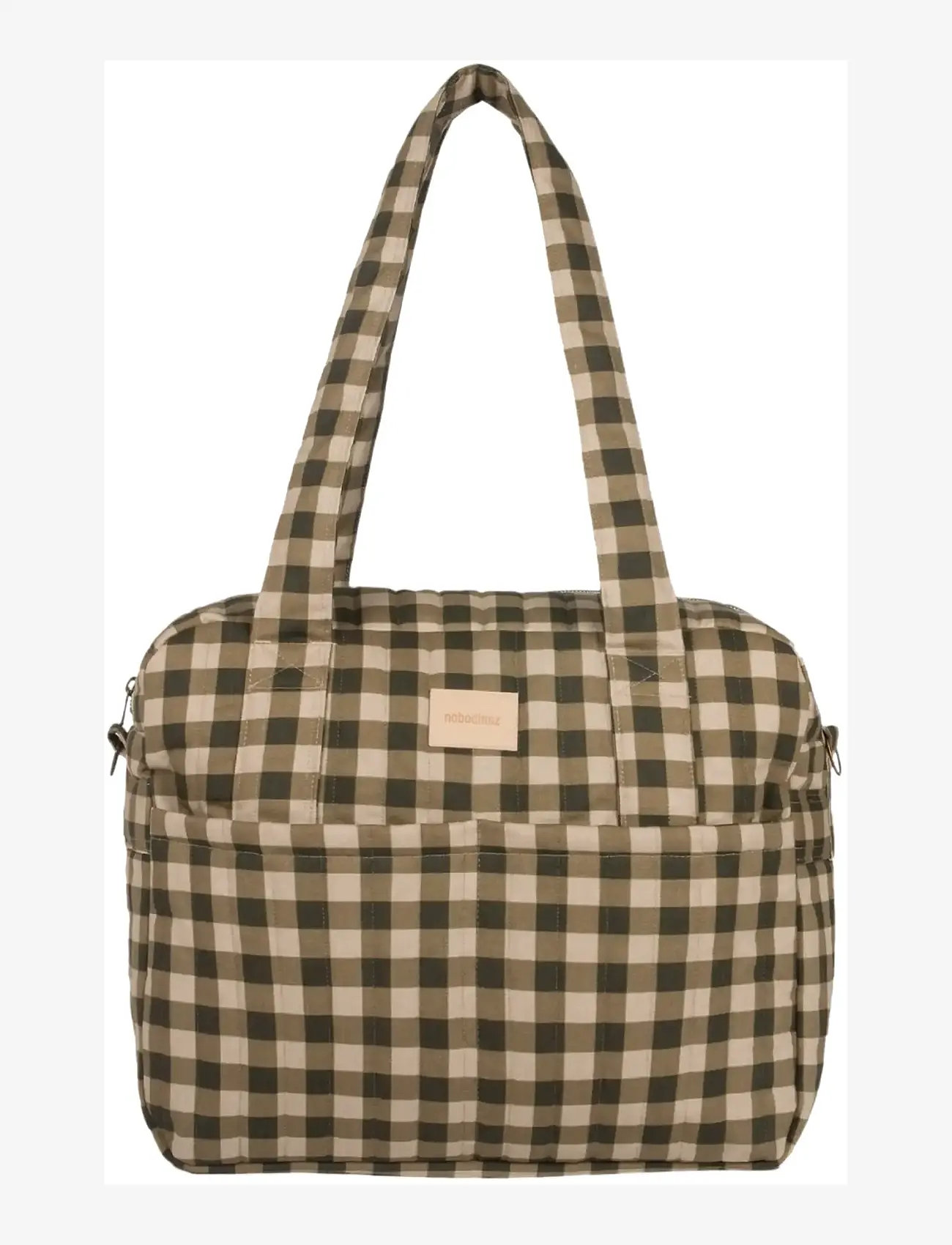 NOBODINOZ - HYDE PARK WATERPROOF STROLLER BAG 38X33X16 - changing bags - green checks - 3