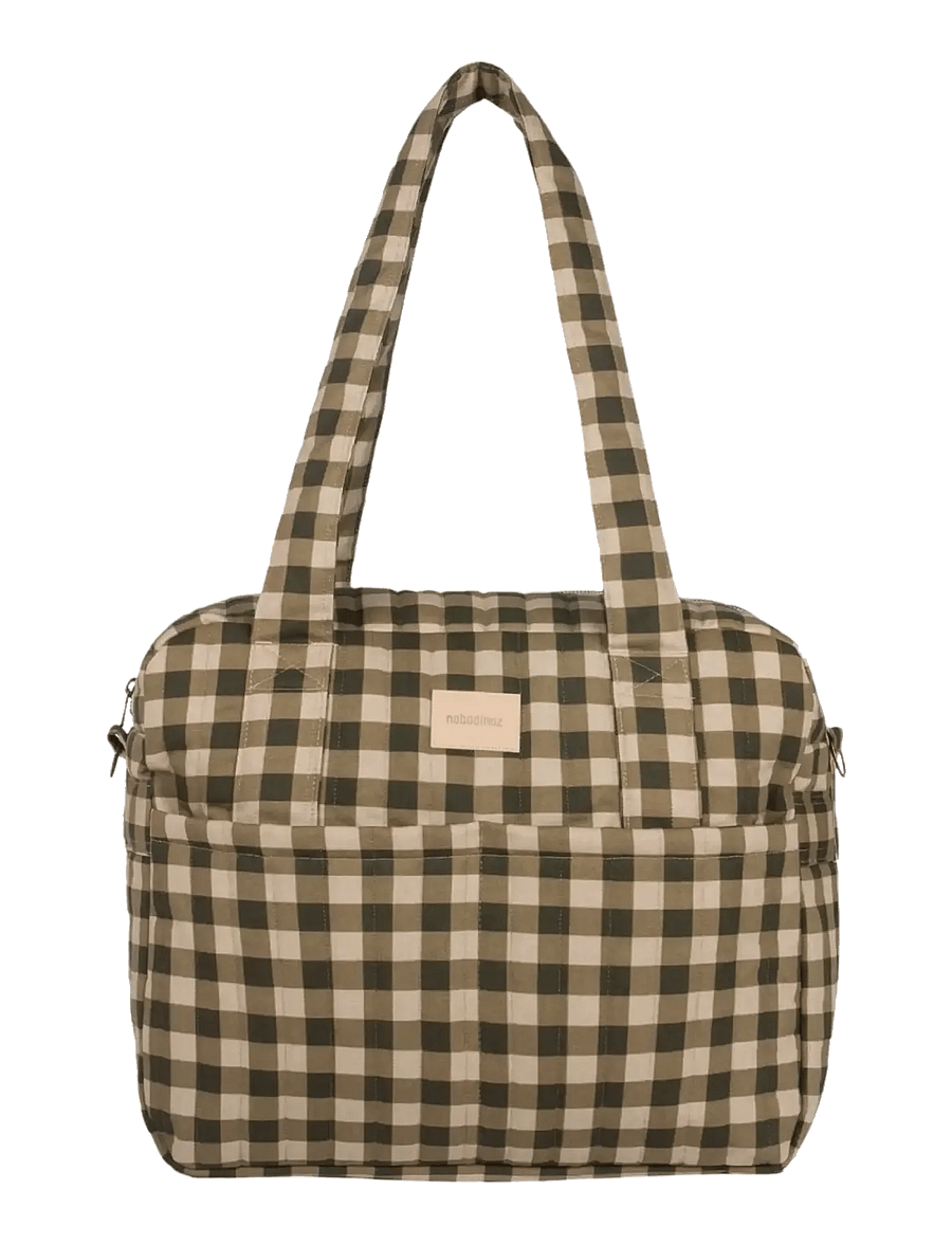 NOBODINOZ - Waterproof stroller bag Hyde Park - green checks - 3