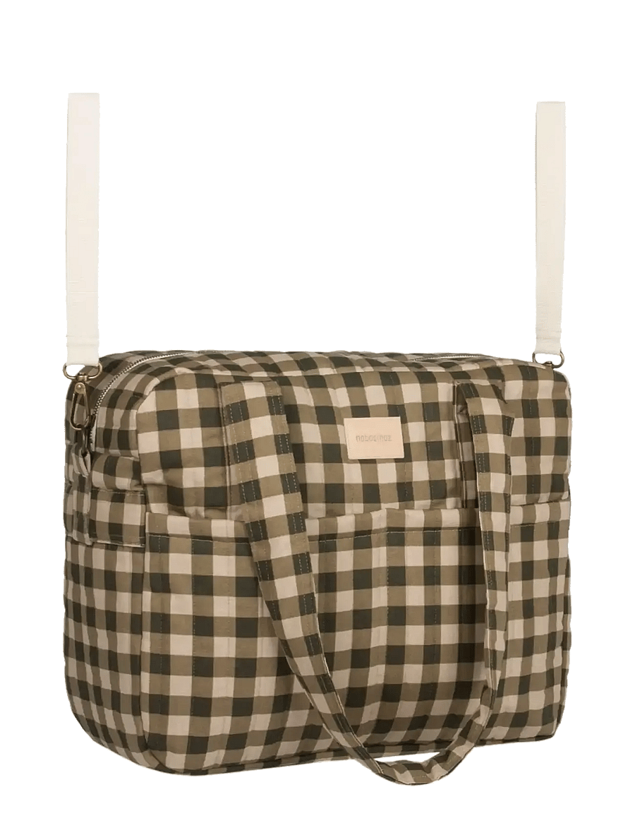 NOBODINOZ - Waterproof stroller bag Hyde Park - green checks - 5