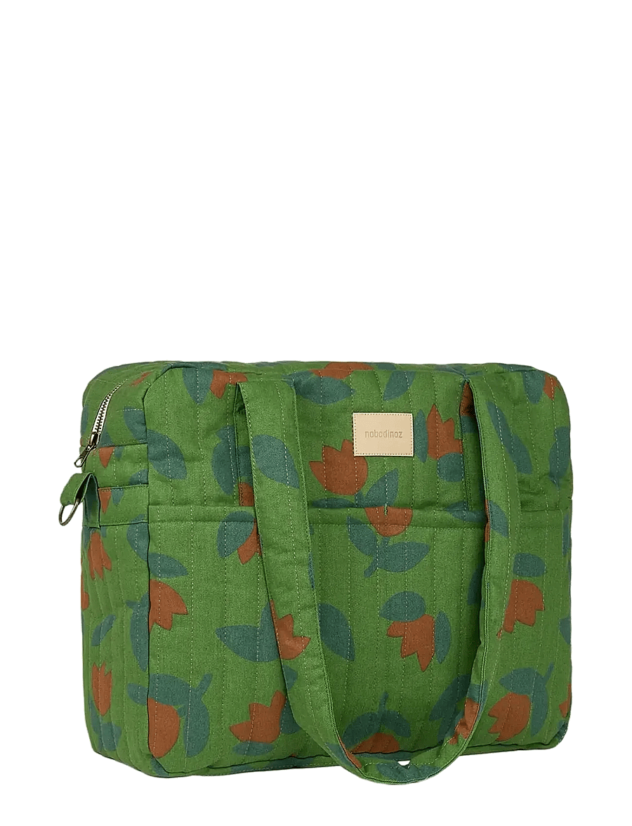 NOBODINOZ - Waterproof stroller bag Hyde Park - barnevognstilbehør - green tulips - 0
