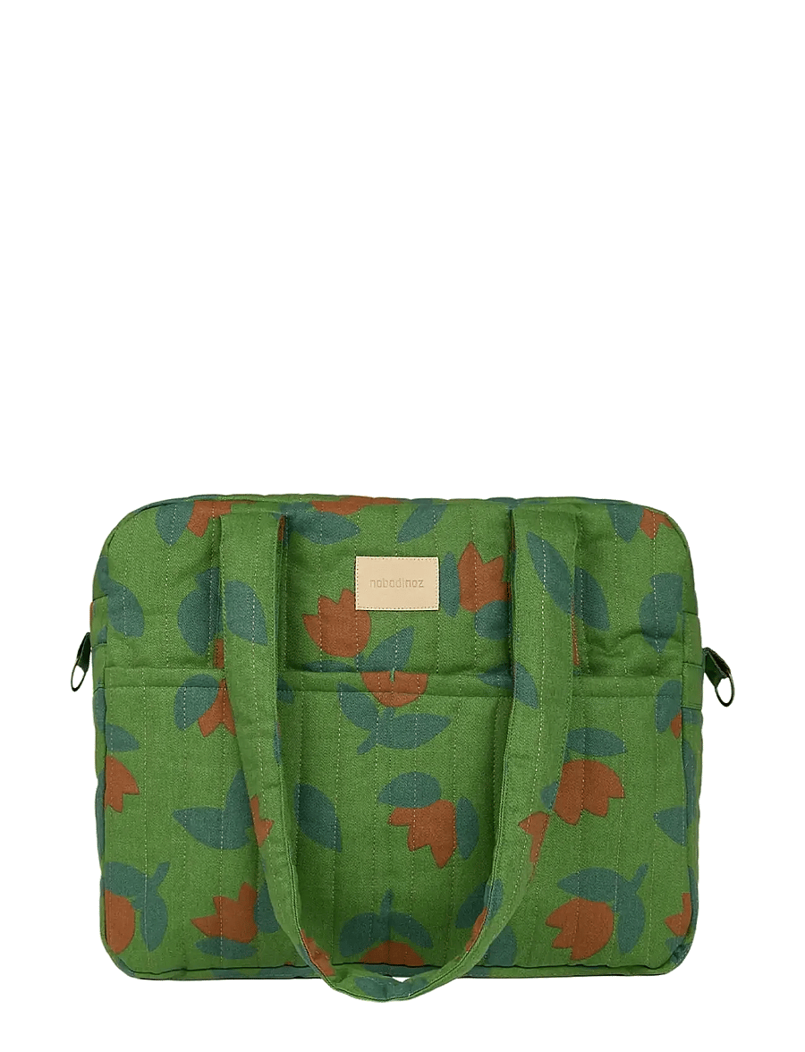 NOBODINOZ - Waterproof stroller bag Hyde Park - barnevognstilbehør - green tulips - 1