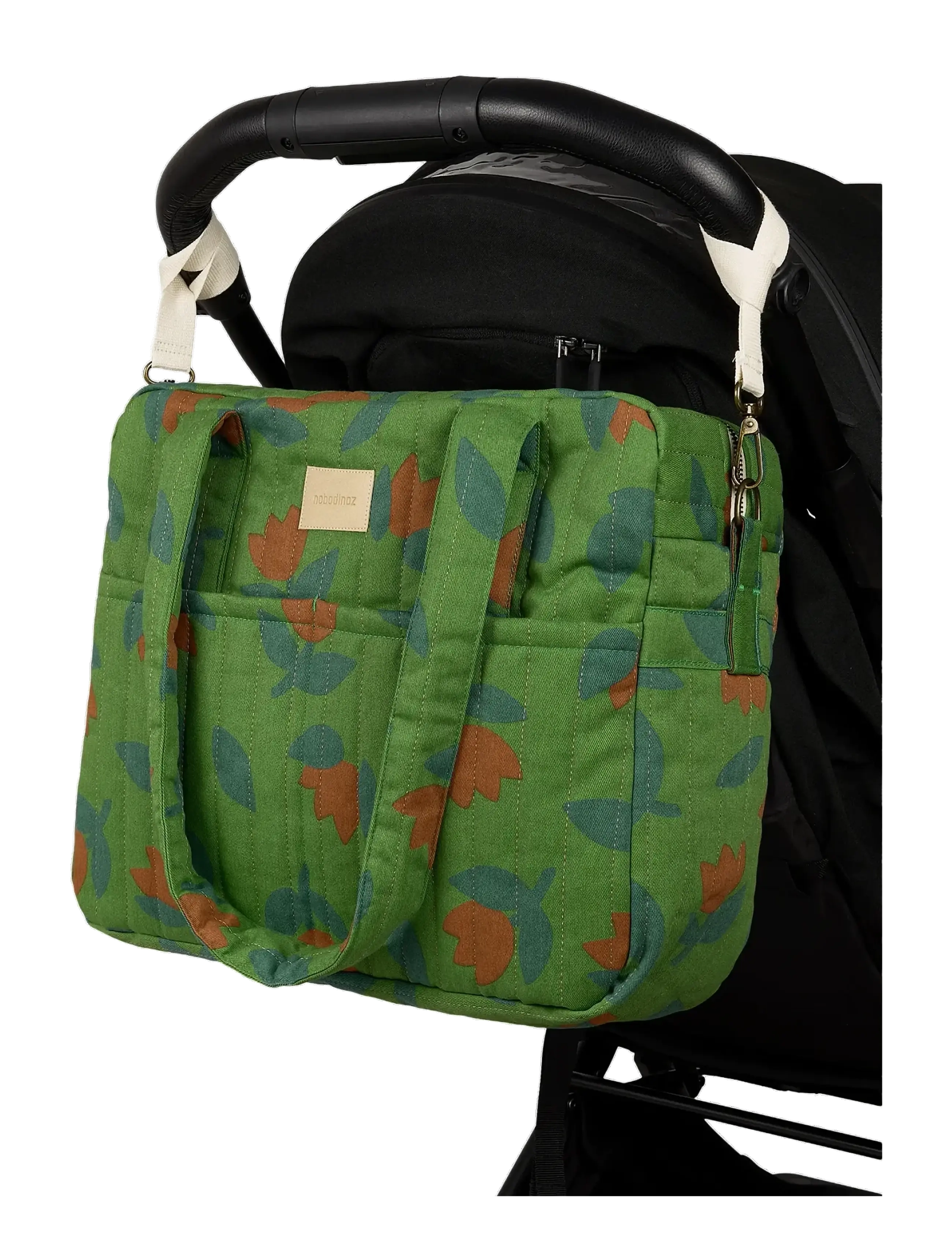 NOBODINOZ - Waterproof stroller bag Hyde Park - accessoires landau - green tulips - 2