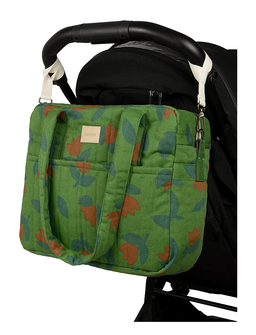 NOBODINOZ - Waterproof stroller bag Hyde Park - barnevognstilbehør - green tulips - 2
