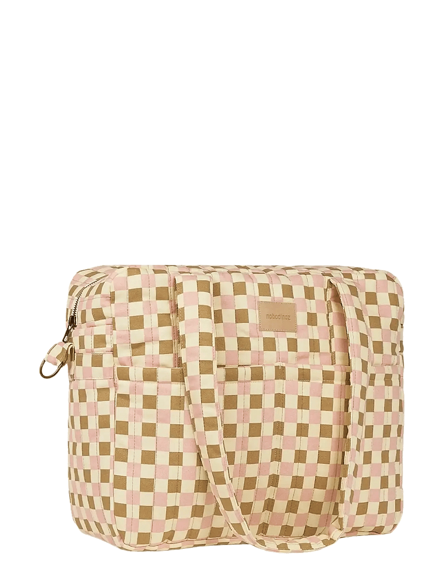 NOBODINOZ - Waterproof stroller bag Hyde Park - yellow pink mosaic - 1