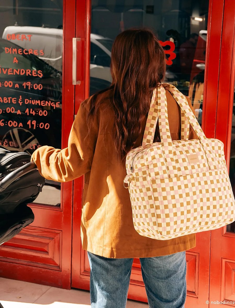 NOBODINOZ - Waterproof stroller bag Hyde Park - yellow pink mosaic - 0