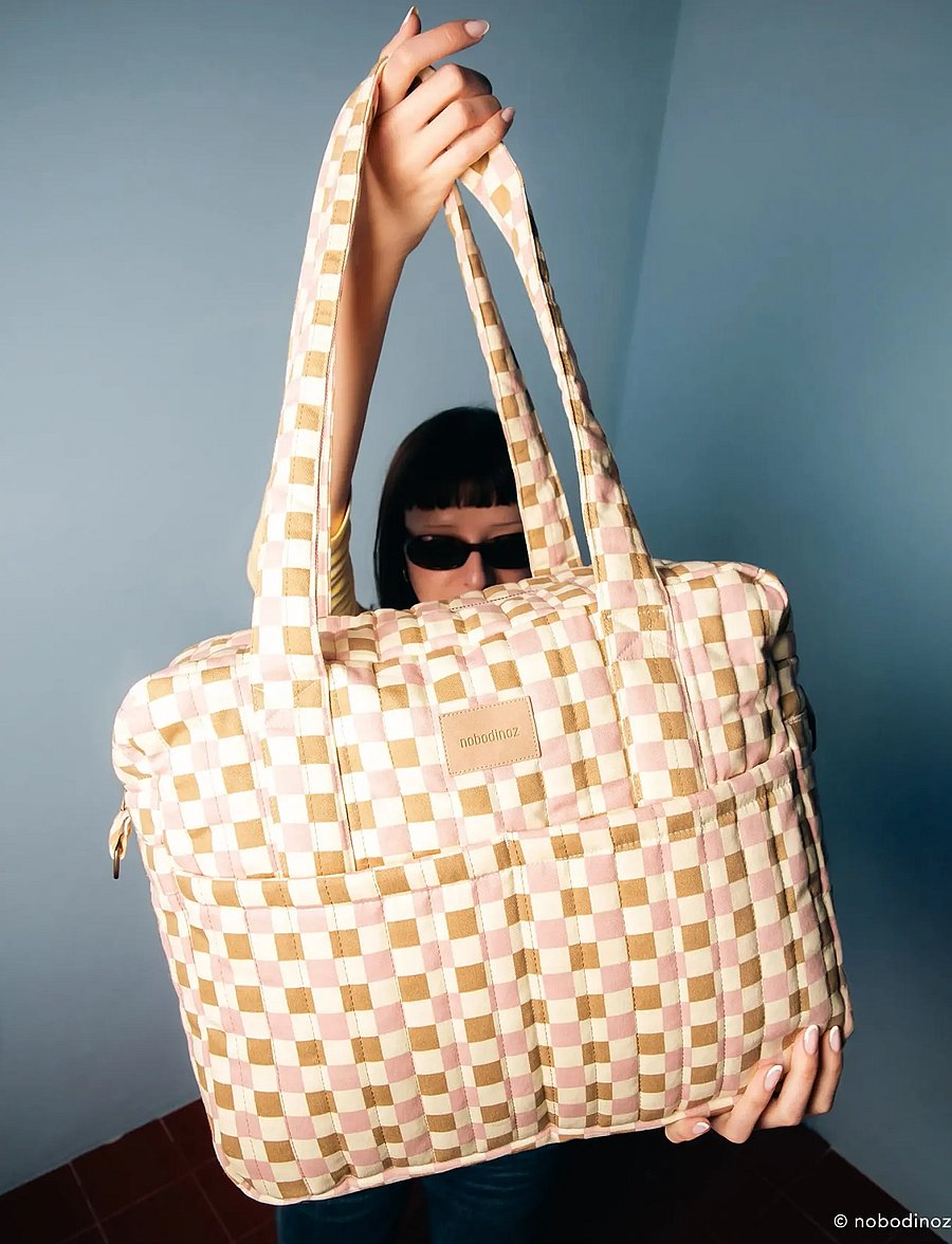 NOBODINOZ - Waterproof stroller bag Hyde Park - yellow pink mosaic - 5