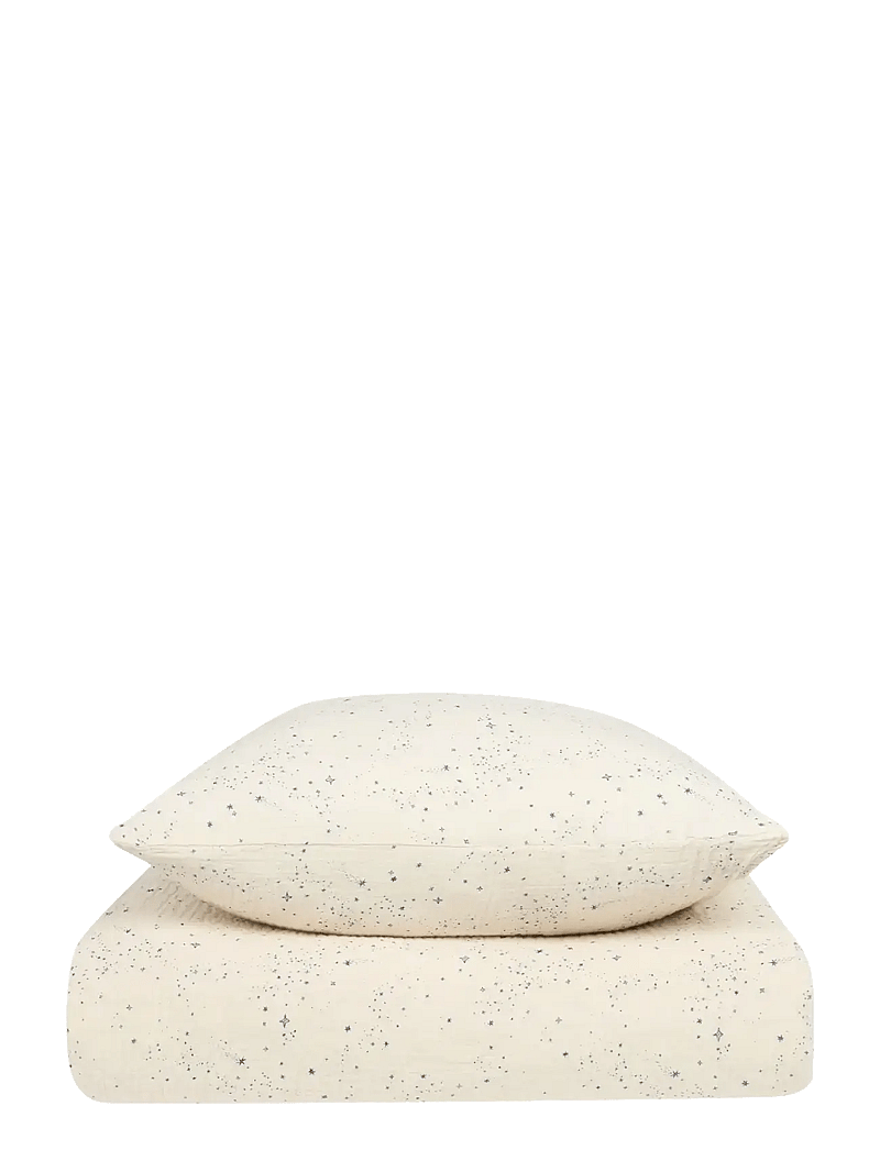 NOBODINOZ - Kid duvet cover set in washed double muslin Wabi-Sabi - bettwäsche-set - blue milky way - 0