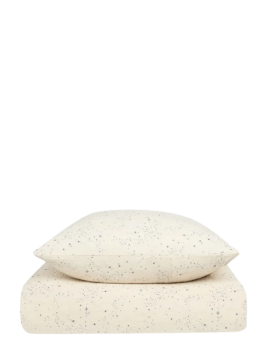 NOBODINOZ - Kid duvet cover set in washed double muslin Wabi-Sabi - parures de lit - blue milky way - 0