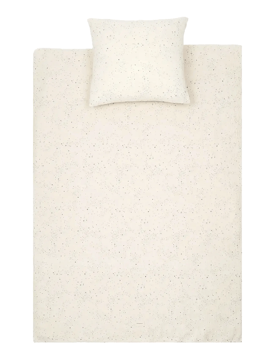 NOBODINOZ - Kid duvet cover set in washed double muslin Wabi-Sabi - parures de lit - blue milky way - 1