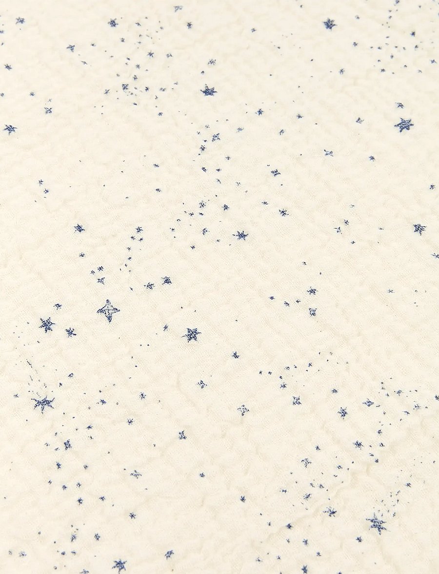 NOBODINOZ - Kid duvet cover set in washed double muslin Wabi-Sabi - parures de lit - blue milky way - 4