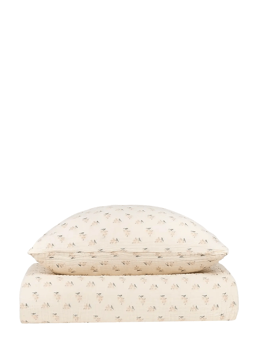 NOBODINOZ - Kid duvet cover set in washed double muslin Wabi-Sabi - sengesæt - darling - 0