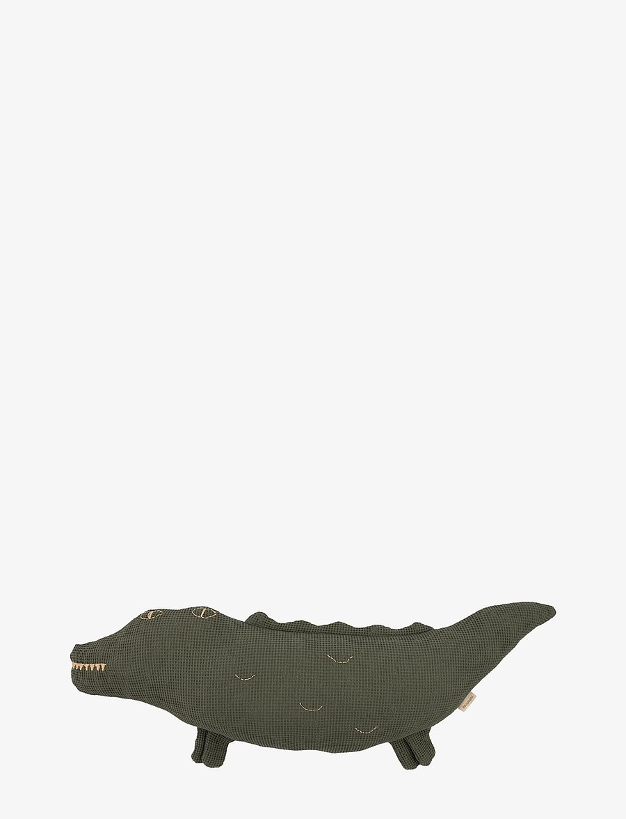NOBODINOZ - WABI SABI CROCODILE CUSHION 72X22X10 - prydnadskuddar - vetiver - 0