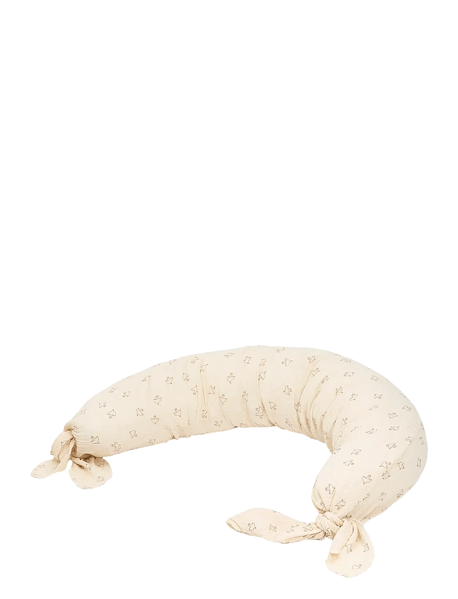 NOBODINOZ - Maternity pillow in washed double muslin Wabi-Sabi - ammepuder - brown hoshi birds - 0