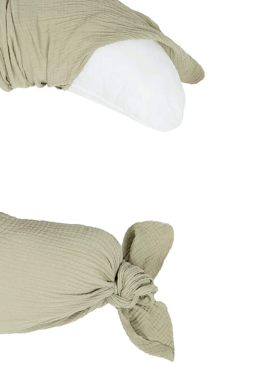 NOBODINOZ - Maternity pillow in washed double muslin Wabi-Sabi - ammepuder - green matcha - 2
