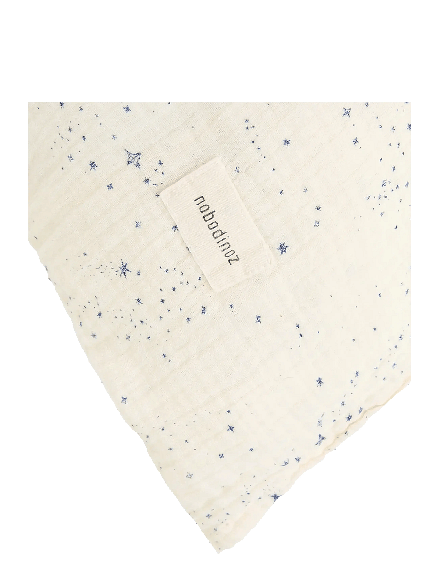NOBODINOZ - Pillow case in washed double muslin 60 x 60 cm Wabi-Sabi - coucher - blue milky way - 1