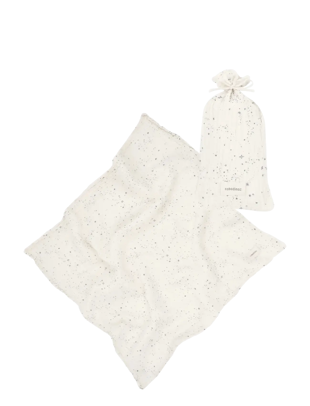 NOBODINOZ Swaddle in washed double muslin Wabi-Sabi - Baby products - BLUE MILKY WAY / cream