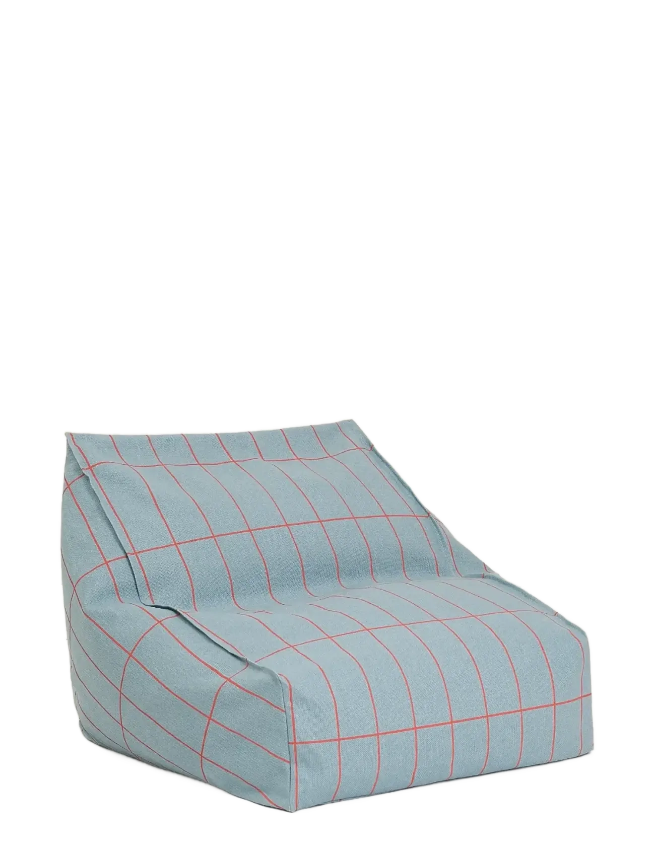 NOBODINOZ Armchair beanbag - kid size - Vibes - Rahit - BLUE RED GRID / blue