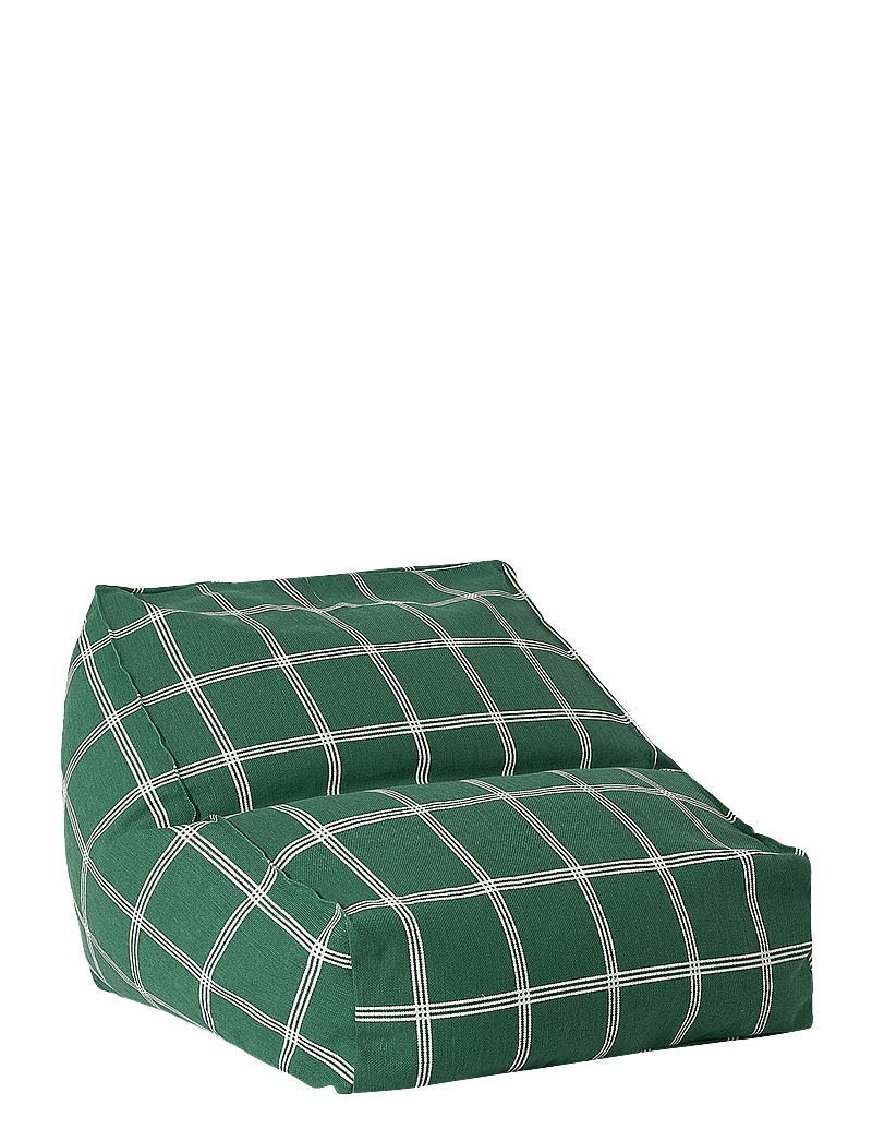 NOBODINOZ - VIBES ARMCHAIR BEAN BAG 74X40X60 - green white windowpane - 0