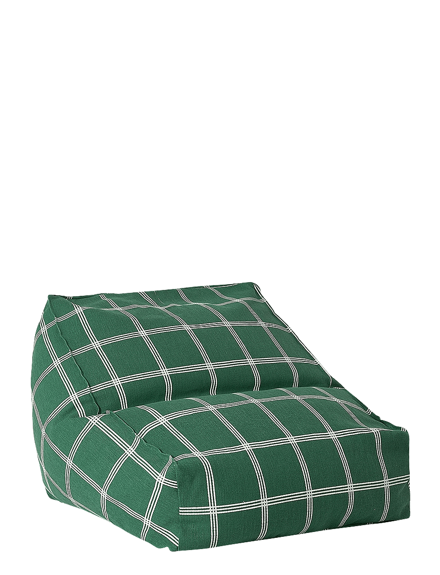 NOBODINOZ - VIBES ARMCHAIR BEAN BAG 74X40X60 - stühle - green white windowpane - 1
