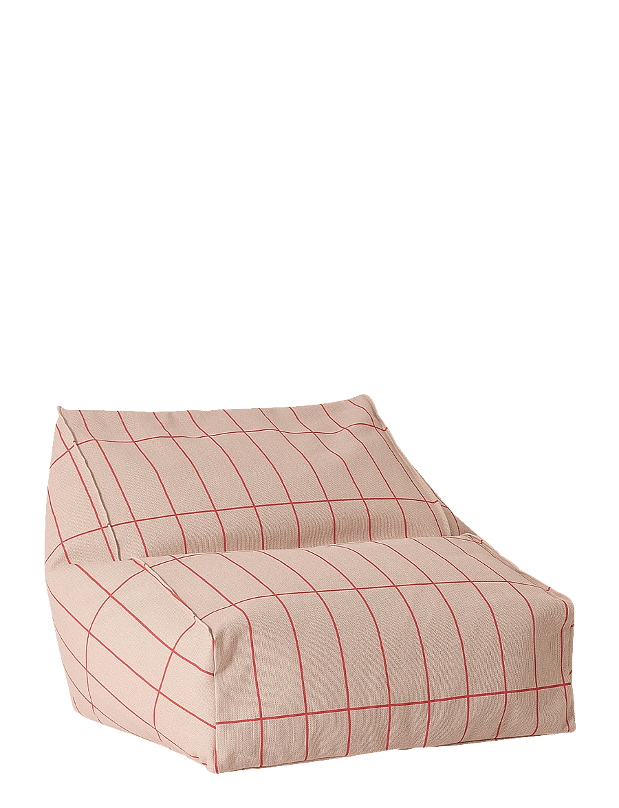 NOBODINOZ - Armchair beanbag - kid size - Vibes - stühle - pink red grid - 0