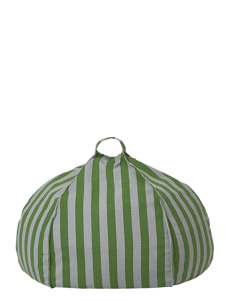 NOBODINOZ - VIBES ROUND BEAN BAG 70X30 - puffer og lænestole - green blue stripes - 1
