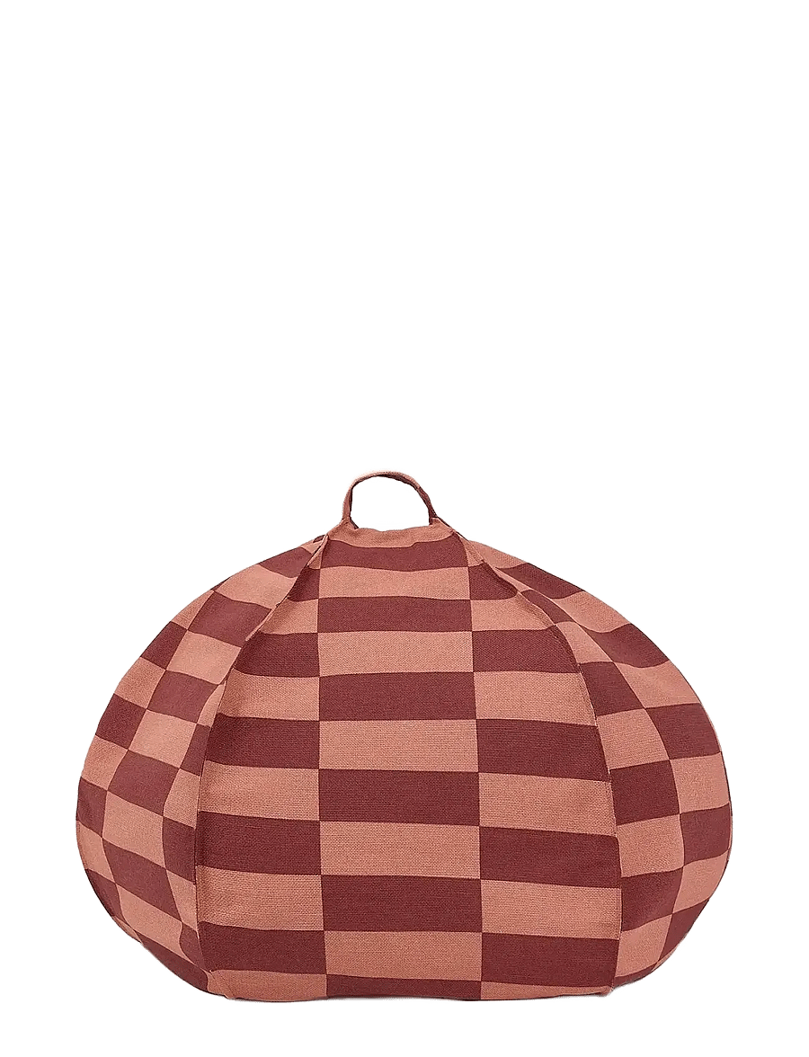 NOBODINOZ - VIBES ROUND BEAN BAG 70X30 - maroon tiles - 0