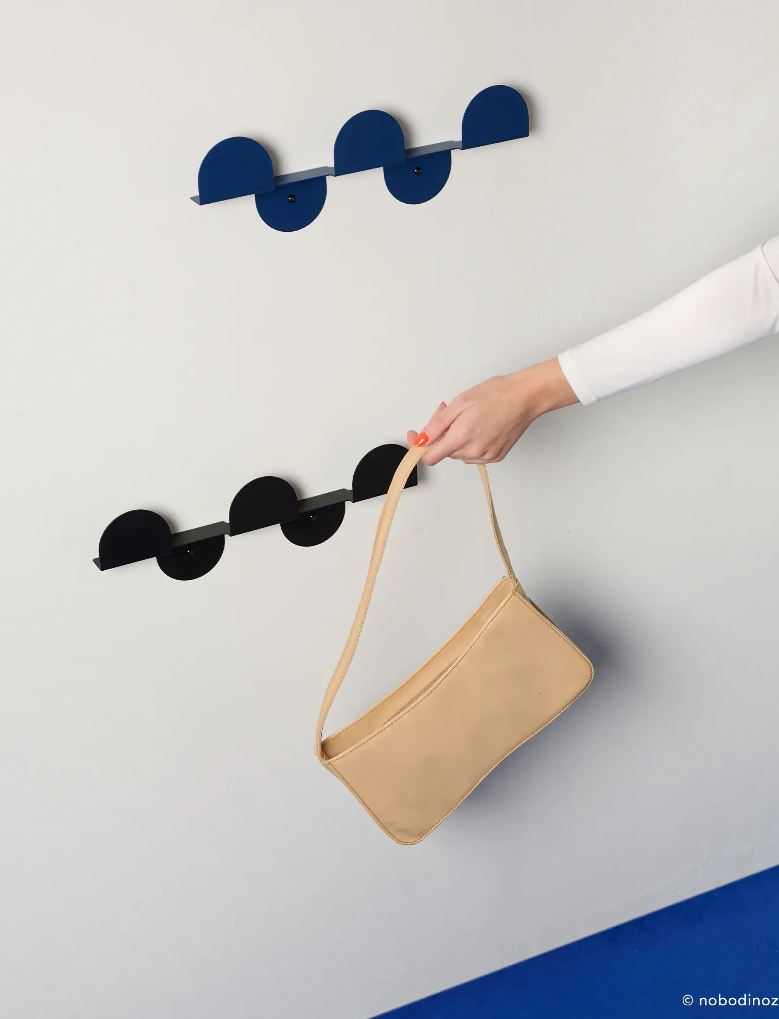 NOBODINOZ Steel Wall Coat Rack 37X12X4, One Size, Black, Møbler > Hylder, Børn