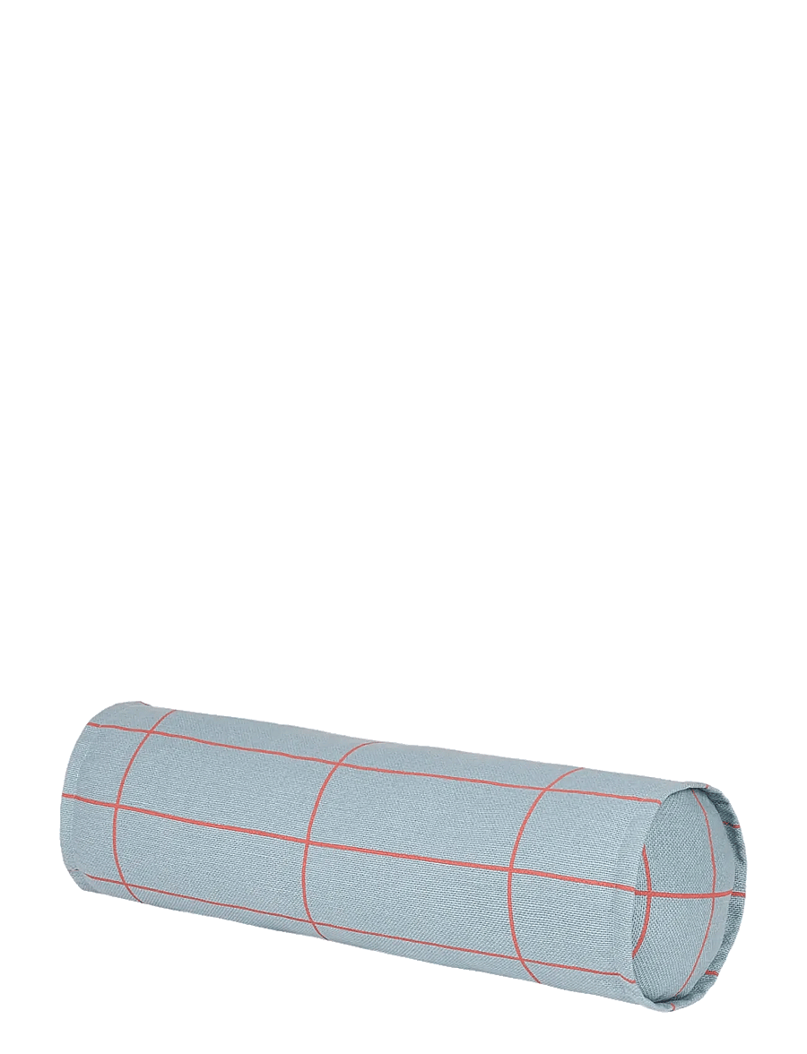 NOBODINOZ - Cylinder cushion Vibes - dekorative kissen - blue red grid - 0