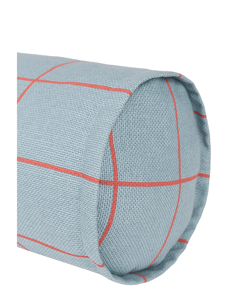 NOBODINOZ - Cylinder cushion Vibes - dekorative kissen - blue red grid - 2