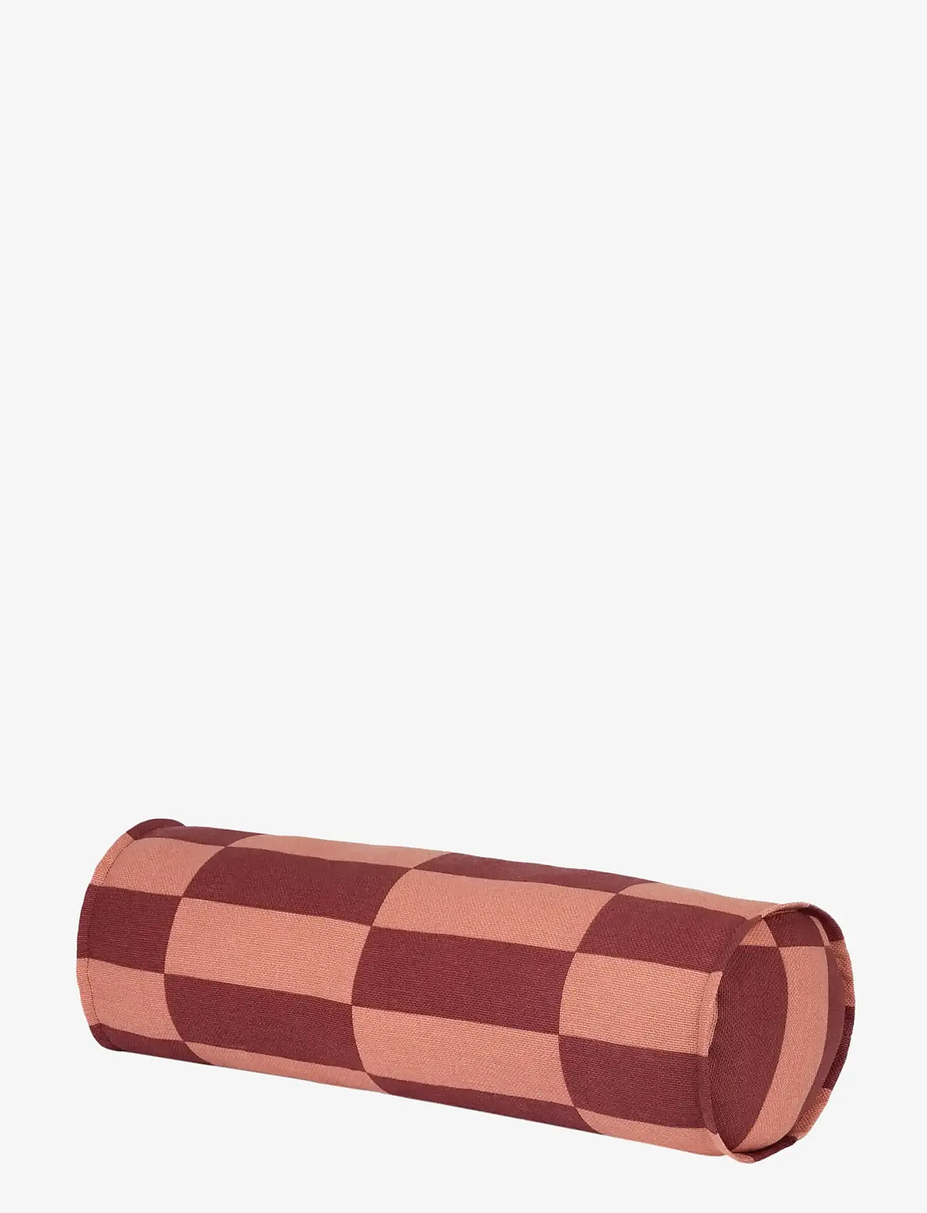 NOBODINOZ - VIBES CYLINDER CUSHION 50X18 - dekorative kissen - maroon tiles - 0