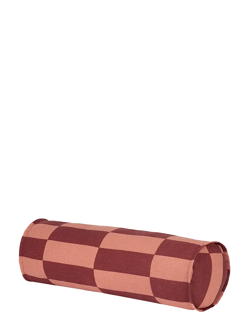 NOBODINOZ - VIBES CYLINDER CUSHION 50X18 - dekorative kissen - maroon tiles - 0