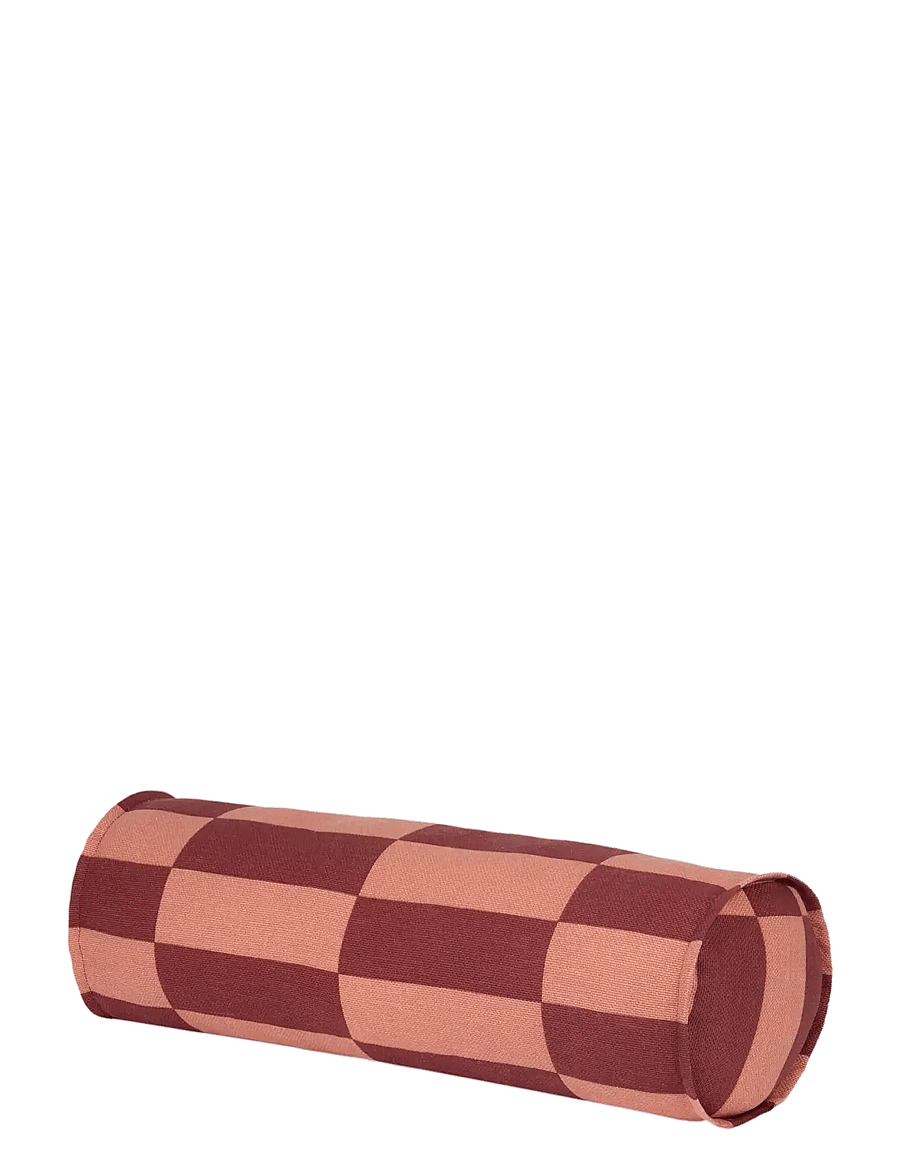 NOBODINOZ - VIBES CYLINDER CUSHION 50X18 - koristetyynyt - maroon tiles - 0