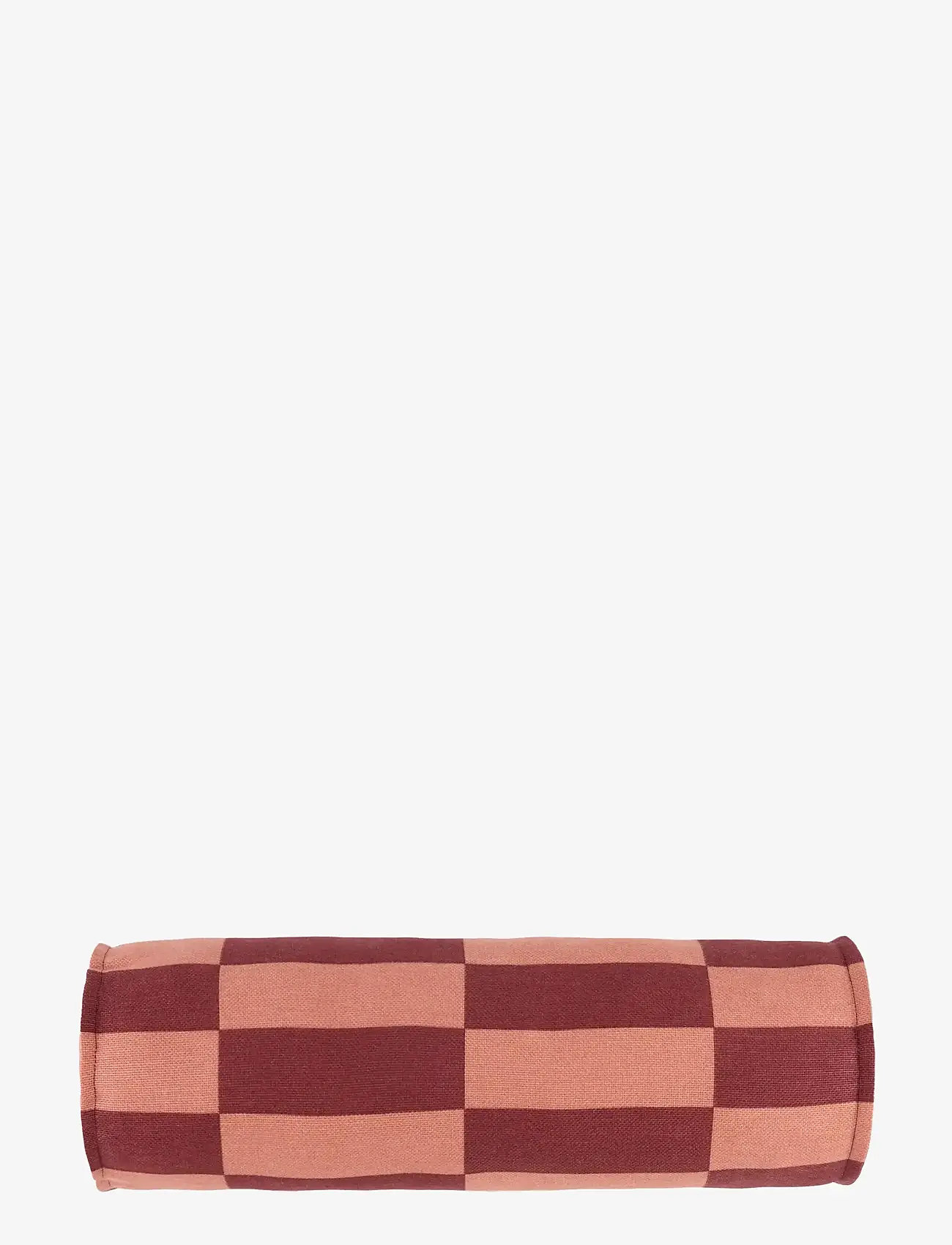 NOBODINOZ - VIBES CYLINDER CUSHION 50X18 - dekorative kissen - maroon tiles - 1