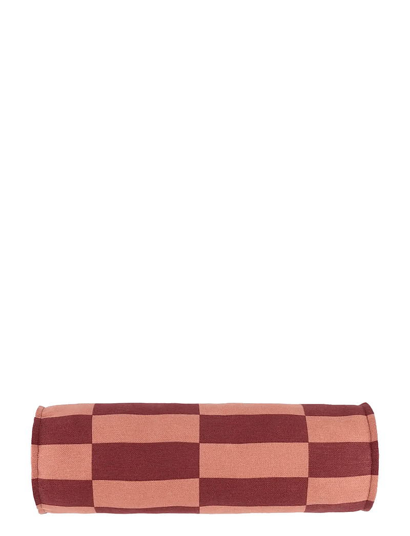 NOBODINOZ - VIBES CYLINDER CUSHION 50X18 - dekorative kissen - maroon tiles - 1