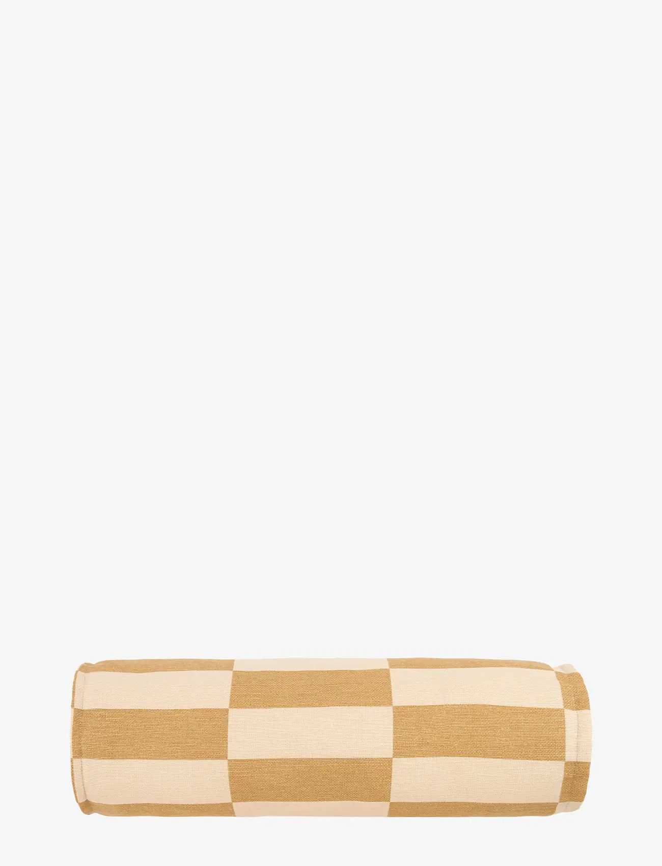 NOBODINOZ - VIBES CYLINDER CUSHION 50X18 - throw pillows - mustard and sand tiles - 1