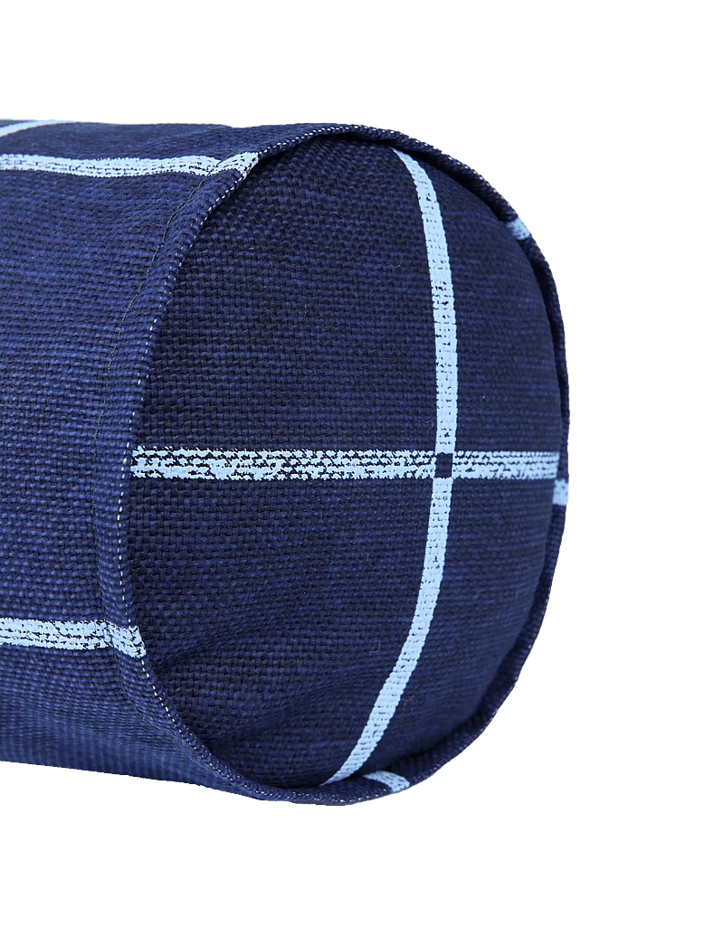 NOBODINOZ - VIBES CYLINDER CUSHION 50X18 - ilupadjad - navy blue windowpane - 2