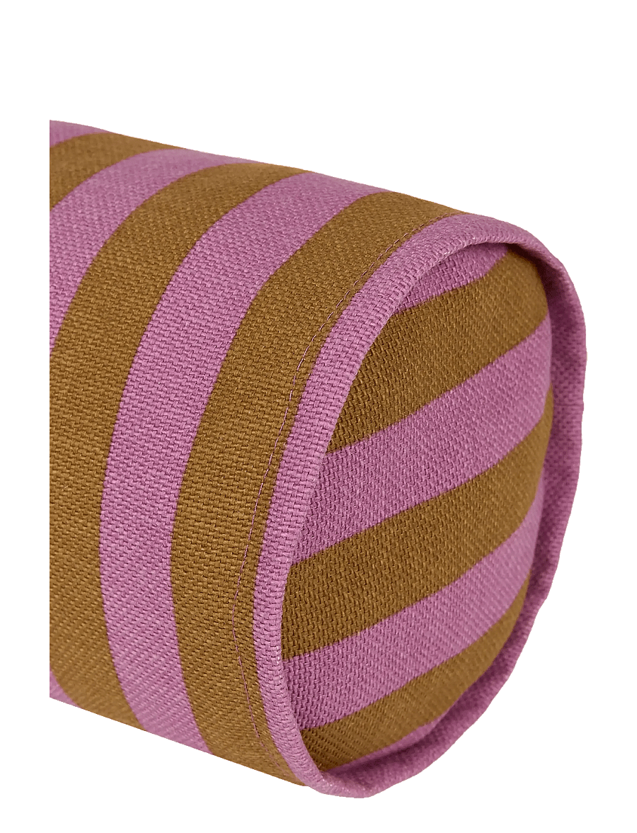 NOBODINOZ - Cylinder cushion Vibes - dekorative kissen - pink curry stripes - 2