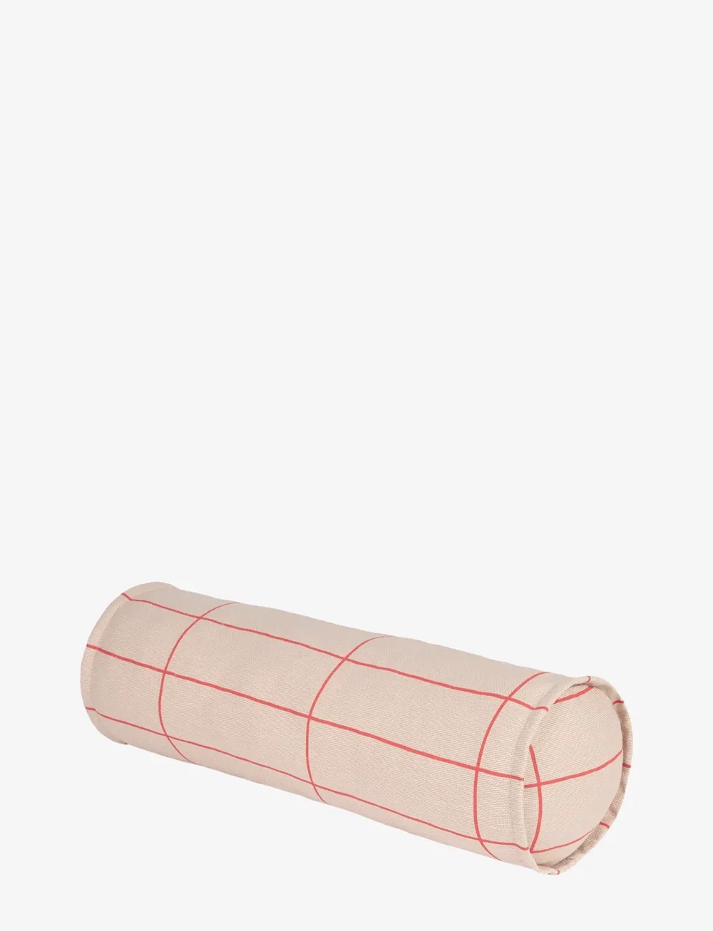 NOBODINOZ - VIBES CYLINDER CUSHION 50X18 - ilupadjad - pink red grid - 0