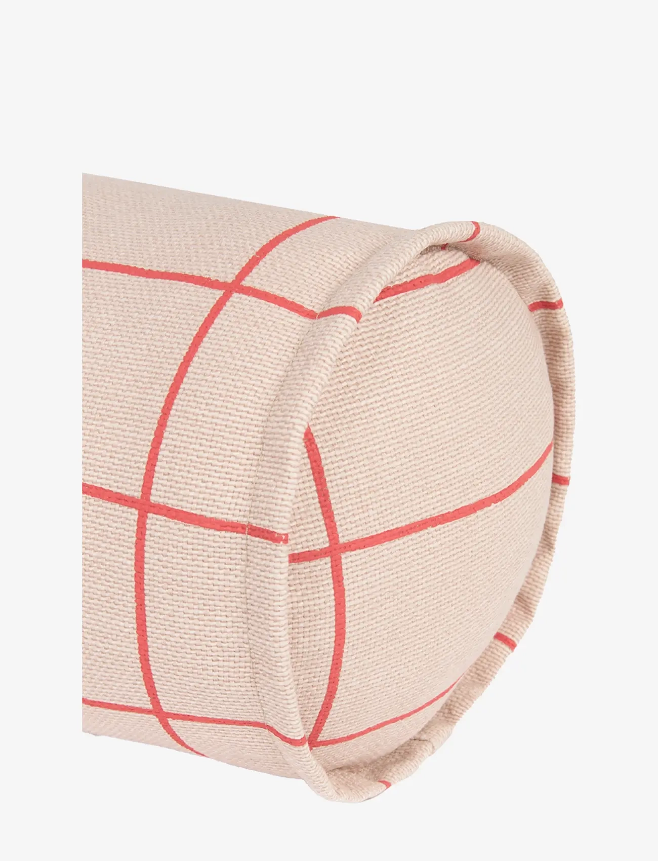 NOBODINOZ - VIBES CYLINDER CUSHION 50X18 - pyntepuder - pink red grid - 2