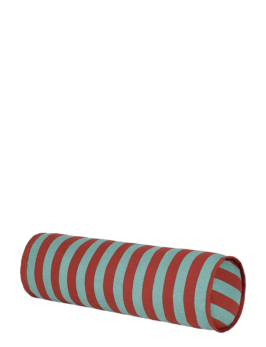 NOBODINOZ - Cylinder cushion Vibes - coussins décoratifs - red teal green stripes - 0