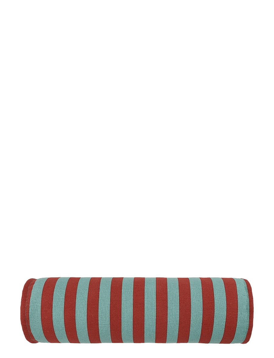 NOBODINOZ - Cylinder cushion Vibes - coussins décoratifs - red teal green stripes - 1