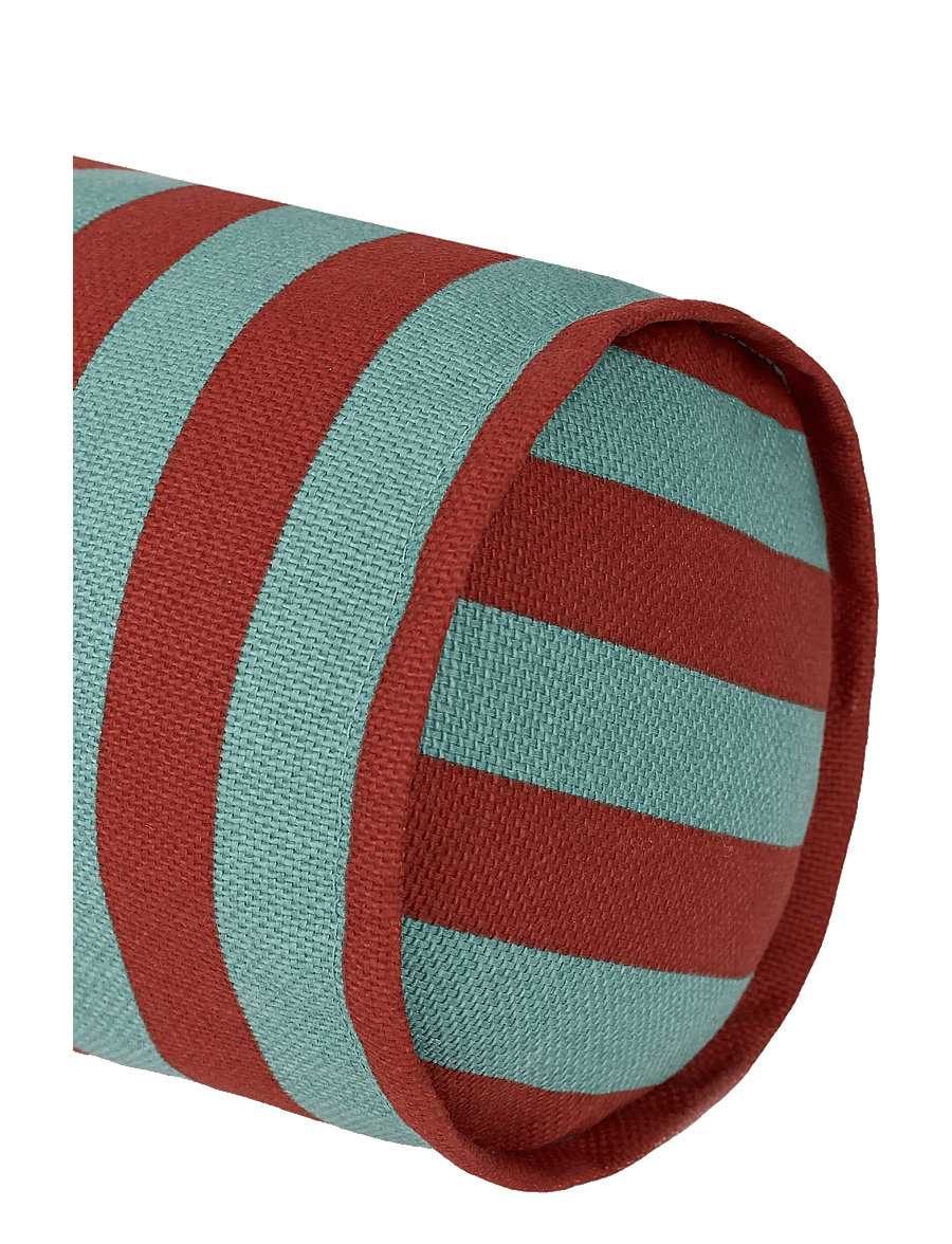 NOBODINOZ - Cylinder cushion Vibes - coussins décoratifs - red teal green stripes - 2