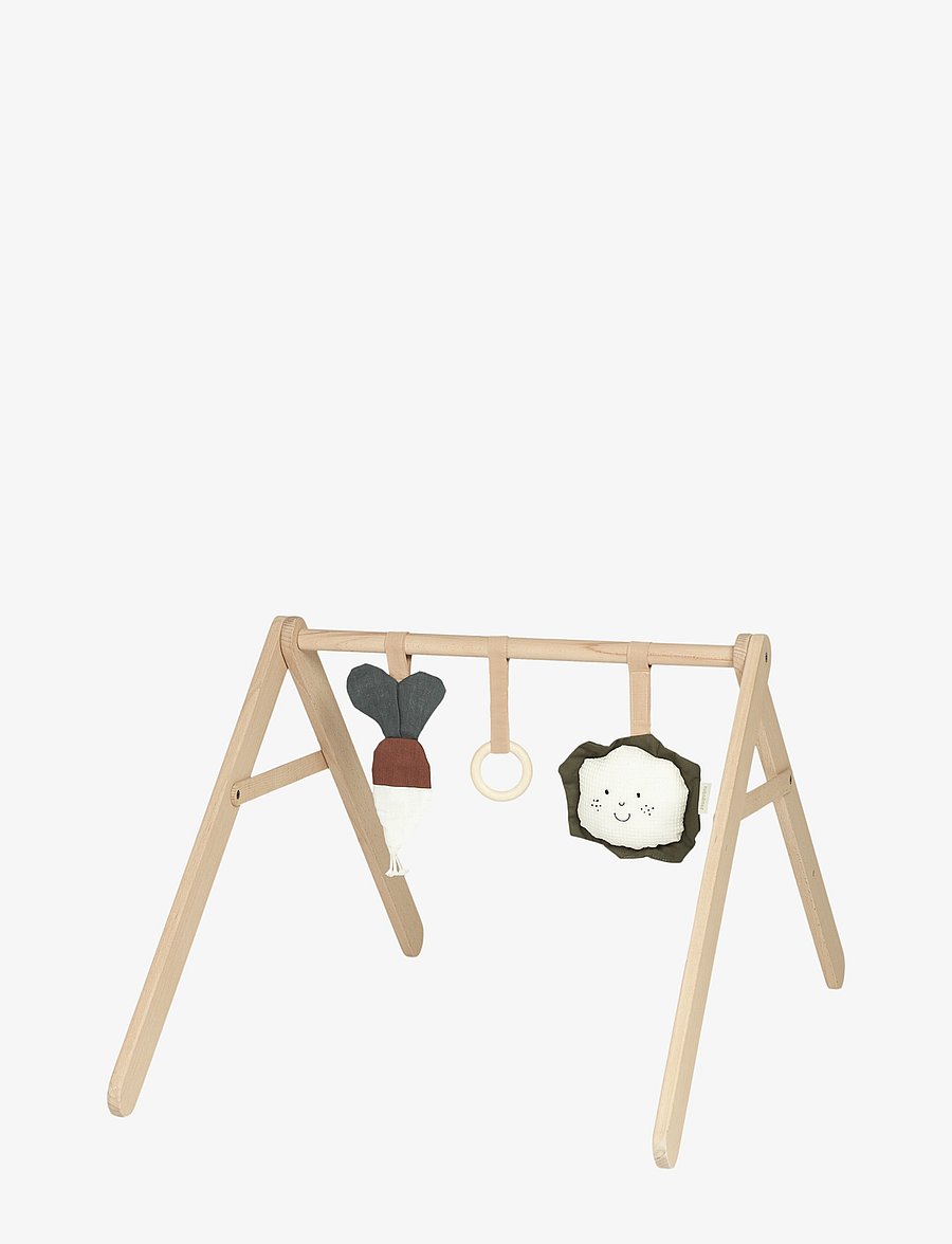 NOBODINOZ - KIT BABY GYM WITH TOYS VEGGIES - mängukaared ja mängumatid - beech wood - 0